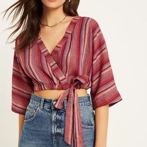 Urban Outfitters Kimmy Stripe Wrap Top